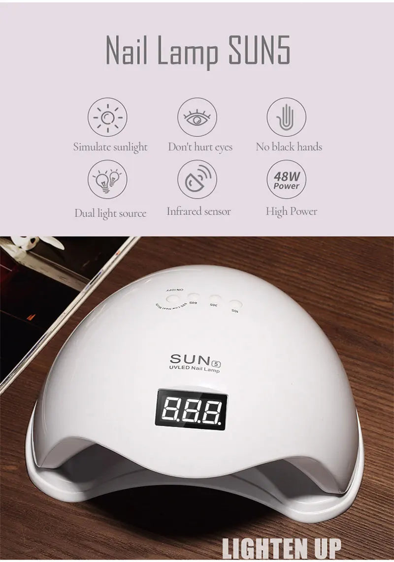 Nail Dryer Gel Nail Polish Curing LED UV Light With 4 Timers Automatic Sensor LCD Display Professional Nail Art Tools Accessorie