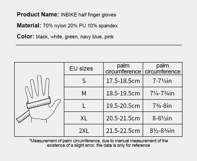 INBIKE Cycling Gloves Half Finger Summer Men Women MTB Gloves Shock-absorption Mountain Bike Sports Gloves Cycling Accessories