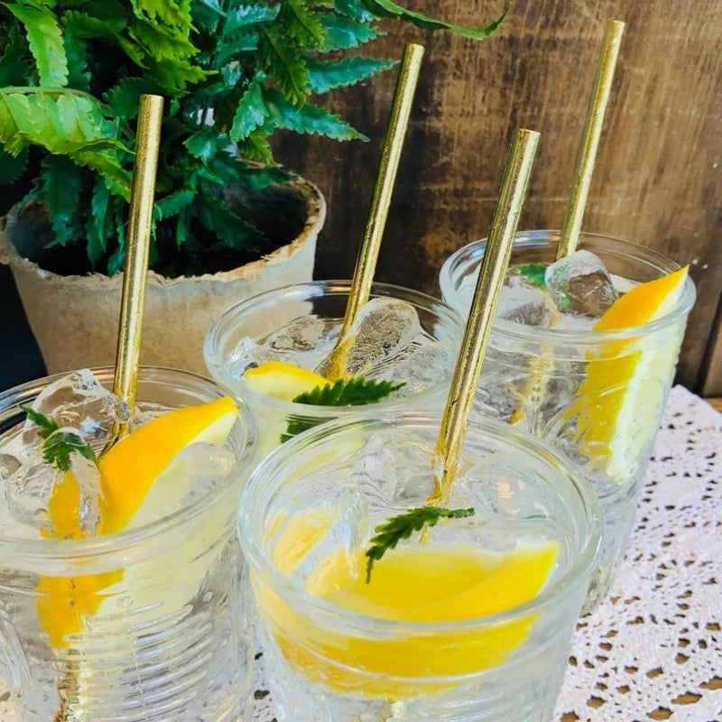 100 Gold Foil Straws, Holiday, New Years, Birthday, Wedding, Party Supply,Disposable Biodegradable, Cake Pop Sticks