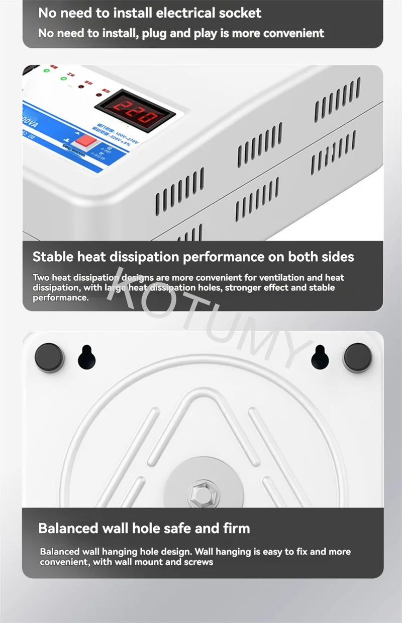 6.8KW Automatic Intelligent Voltage Stabilizer Household Dual Screen Digital Display Power Stabilizer Air Conditioner Regulator