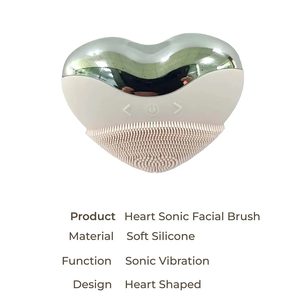 Heart-Shaped Rechargeable Waterproof Silicone Face Cleanser Festival Gift for her