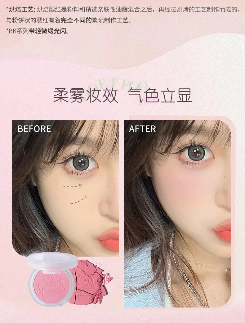 JILL LEEN Monochrome Colorful Soft Mist Blush Disc Highlight Grooming Peach Gills Purple Matte Brightening Expansion Color
