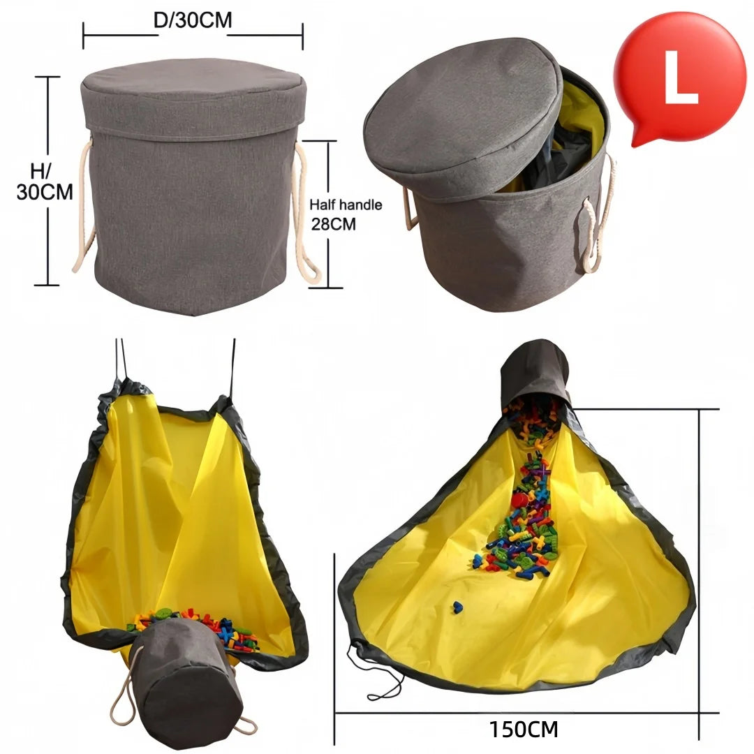 Children's Toy Storage Bucket, Drawstring Waterproof Foldable Large-Capacity Household Baby Miscellaneous Items Quick Storage Storage Bag