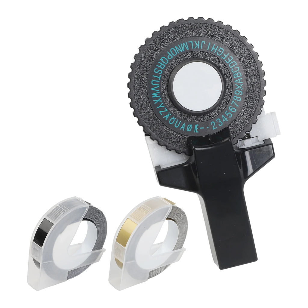 Tape-cutting Embossing Label Maker With Tape 108*56mm Alphanumeric Black Manual Numbers Plastic Printer Set Tool
