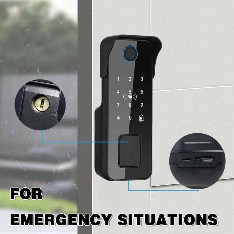 Tuya Bluetooth-compatible App Waterproof Fingerprint Smart Door Lock Gate Password RFID Card Rim Bolt Lock Electronic Door Lock