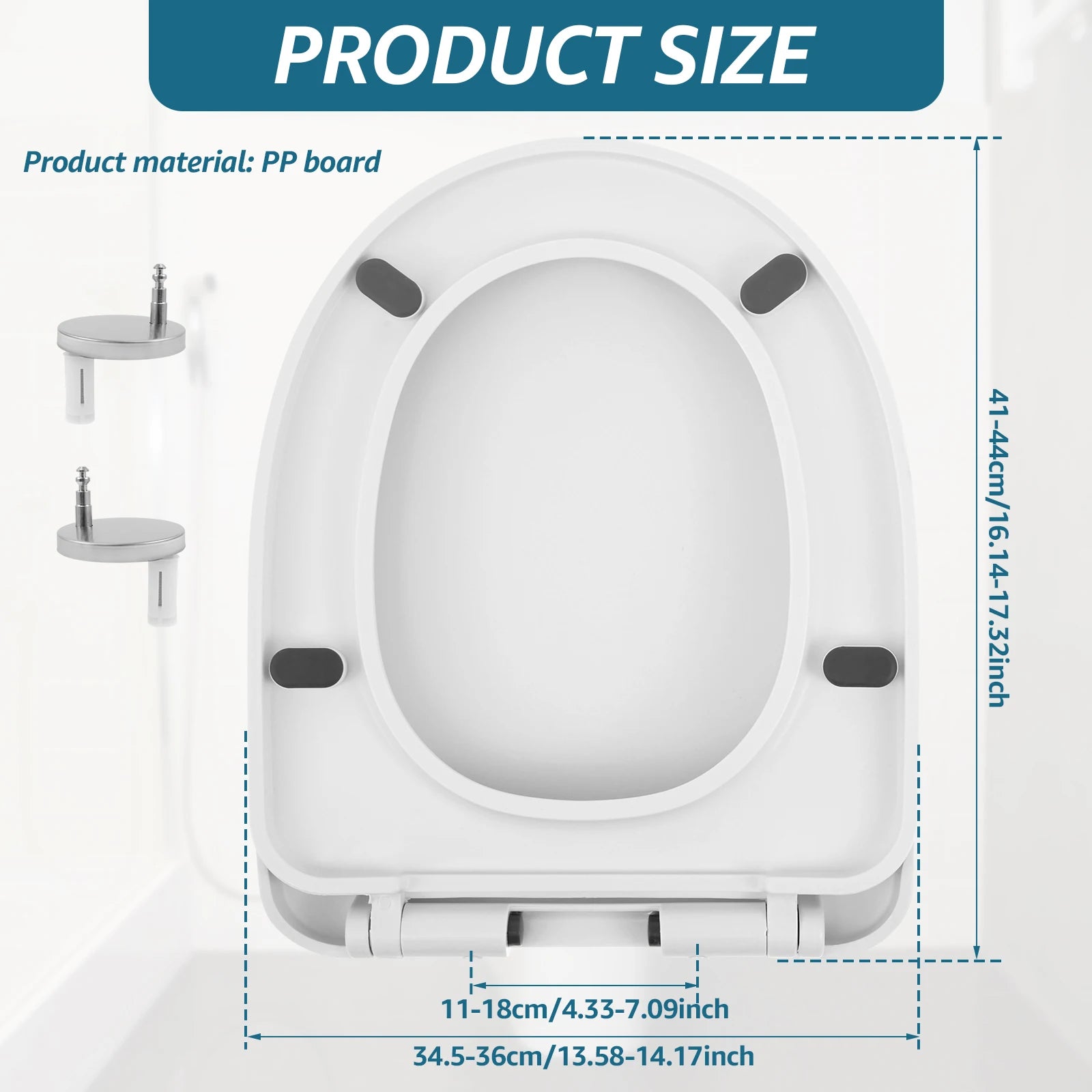 UV-Shaped Toilet Seat Slow Close Quiet Lid Thickened Durable Toilet Lid for Both Adults Children Universal Bathroom Accessories