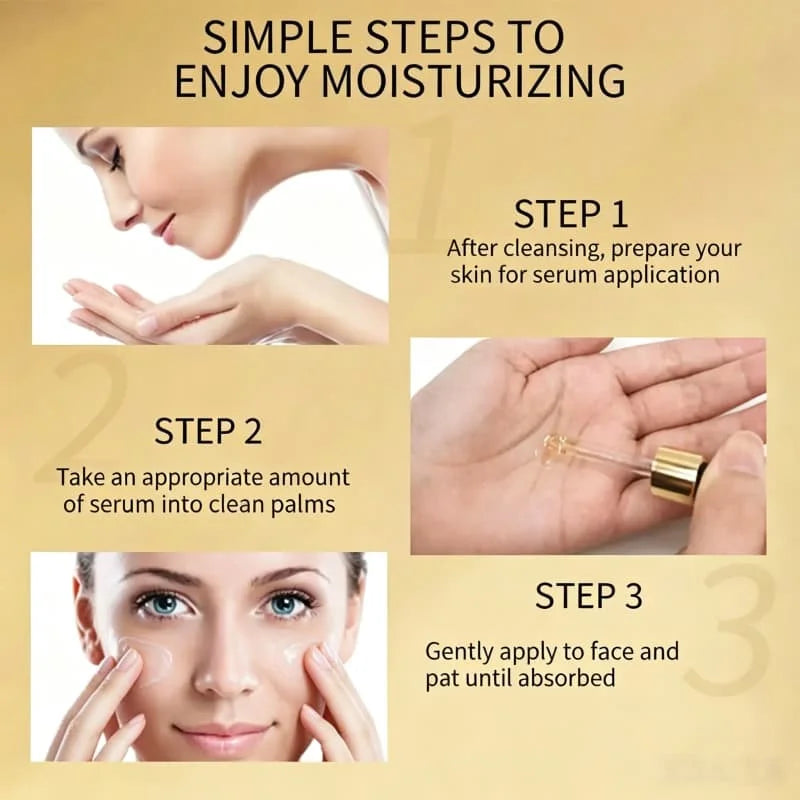 Face Serum Nicotinamide 30ml Hydrating Skin Care 24K Gold Smoothing Texture Daily Gentle Luminous Complexion Dewy Glow Nourish
