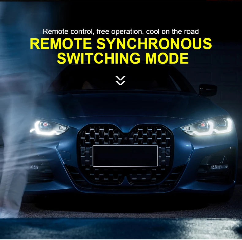 3-inch Devil's Eye Car Accessories Headlights Led Lenses Retrofit Kits Assembly LED Auto Dynamic Lights 12V With Remote Control