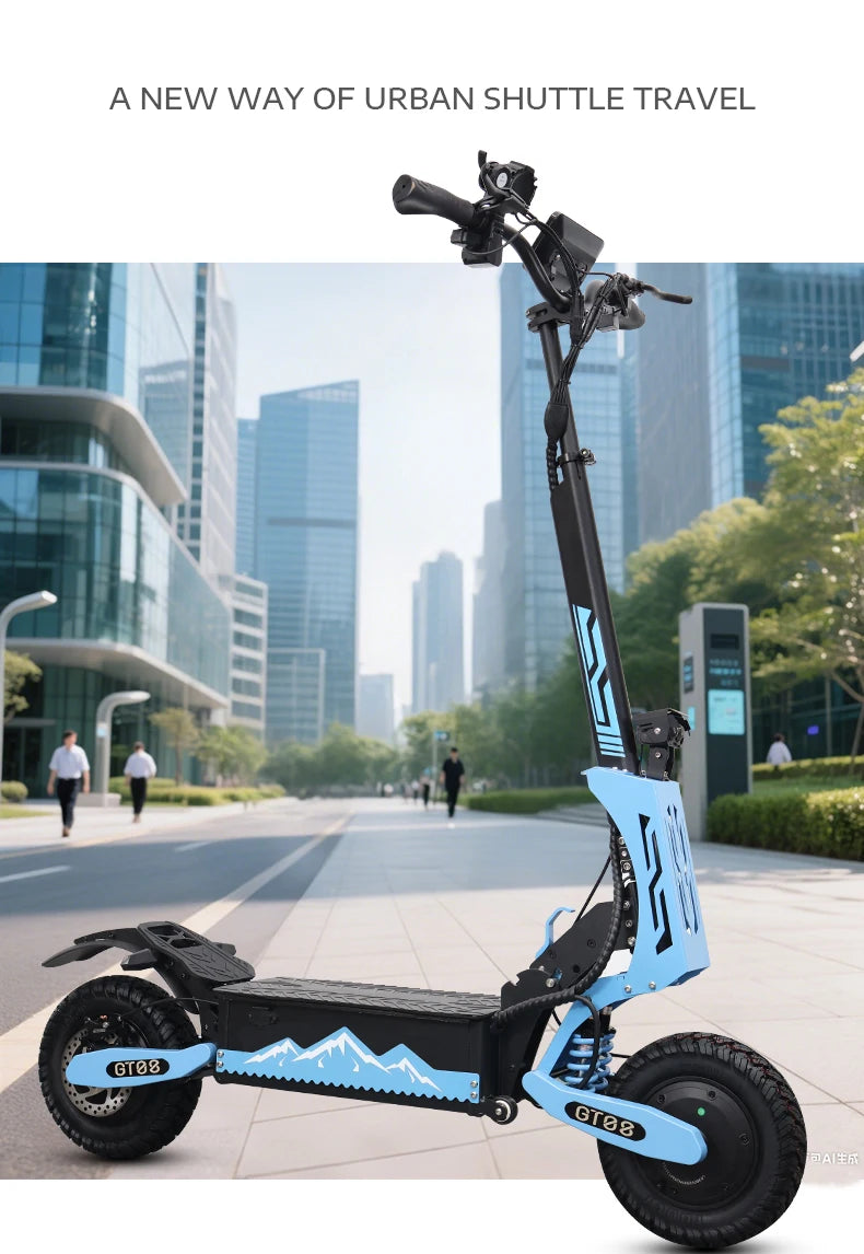 5600W Adult Electric Scooter Dual Motor Top Speed Sport Folding E-Scooter with Detachable Seat