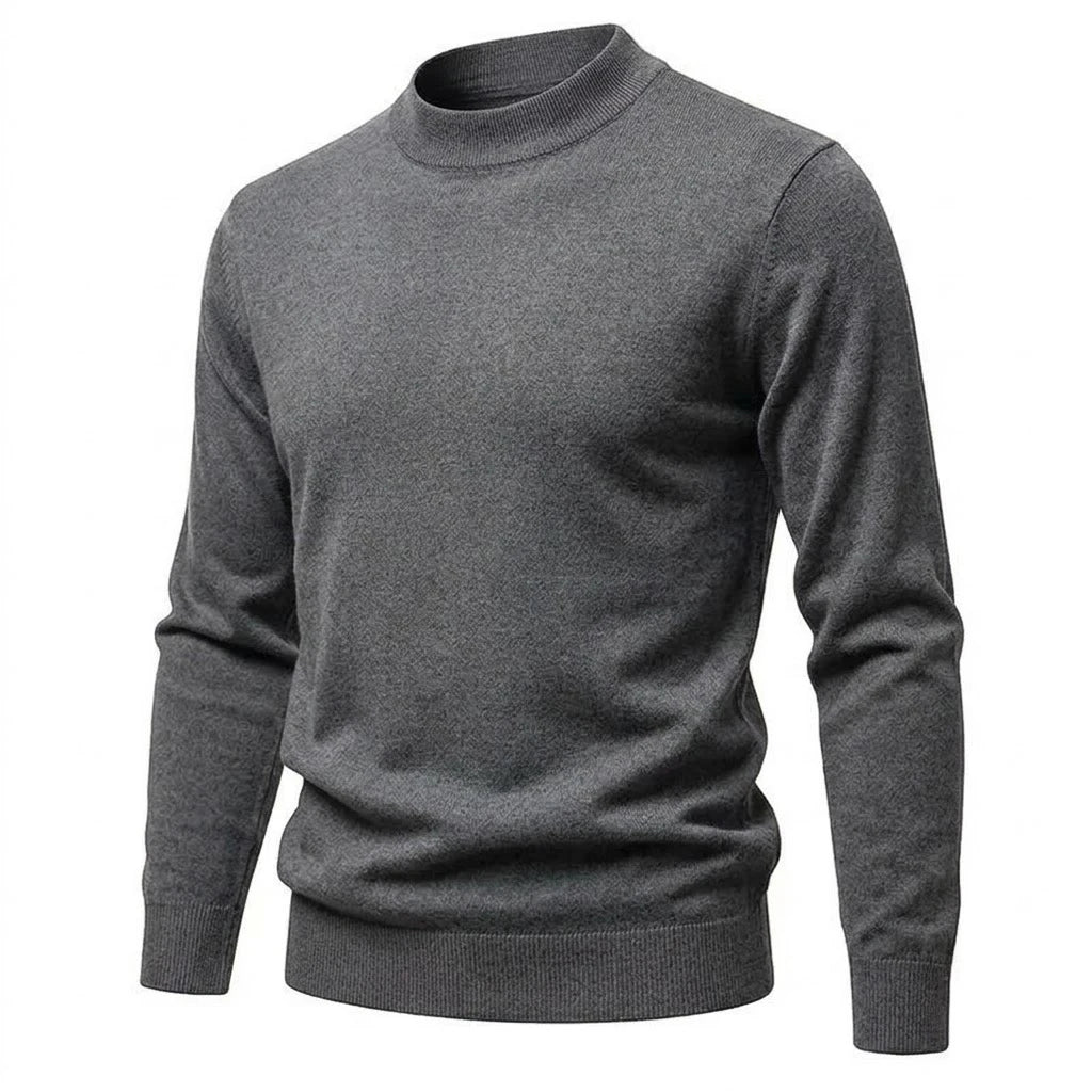 New Men's Mock Turtleneck Sweater Casual Long Sleeve Slim Fit Pullover Knitwear Solid Autumn Jumpers Warm Blouses for Winter