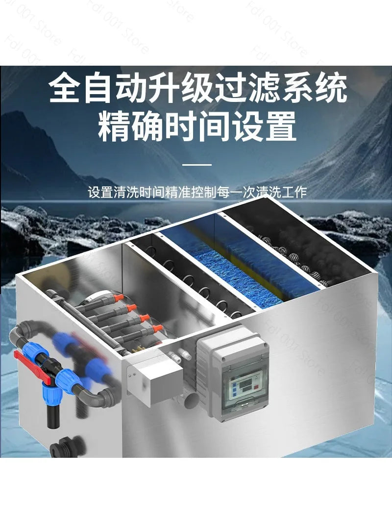 Automatic Koi Pond Filter System Outdoor Fish Pond Circulation Filter with Self-Cleaning & Sewage Discharge Function