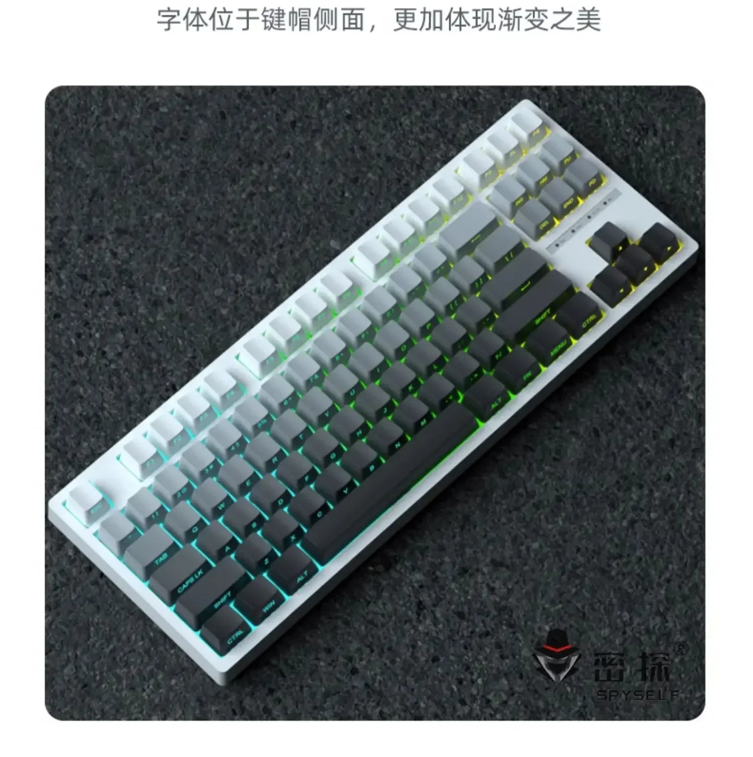 2025 New Original Daylight Cherry Keycaps PBT Translucent Gradient Color Side Engraving Personalized for MX Mechanical Keyboards