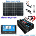 12V to 110V/220V Solar Panel System 12V Solar Panel Battery Charge Controller 4000W Solar Inverter Kit Complete Power Generation