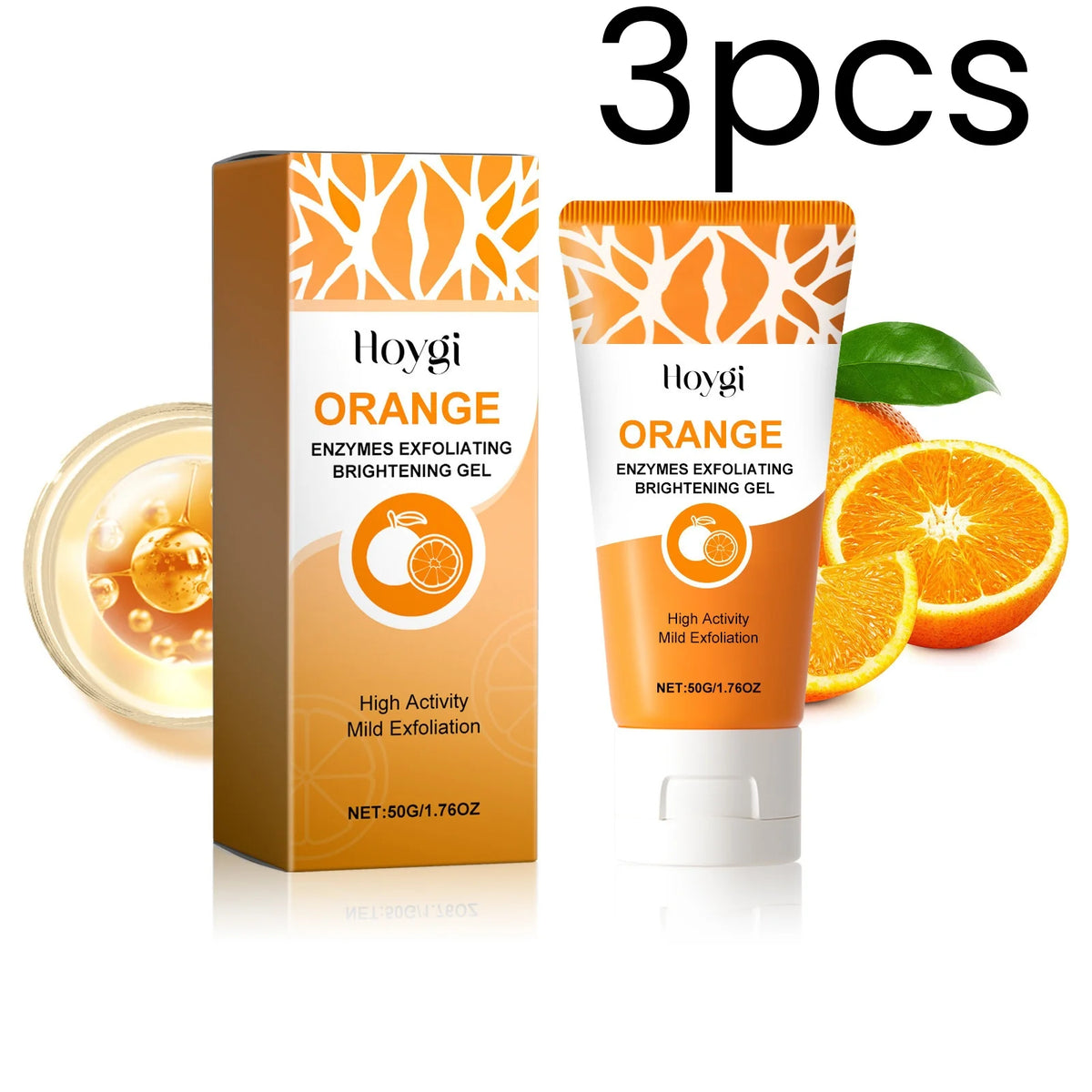Hoygi Enzymes Exfoliating Brightening Gel Orange Oil Control Dead Skin Remove Unclog Pores Gentle Formula Facial Cleansing Gel