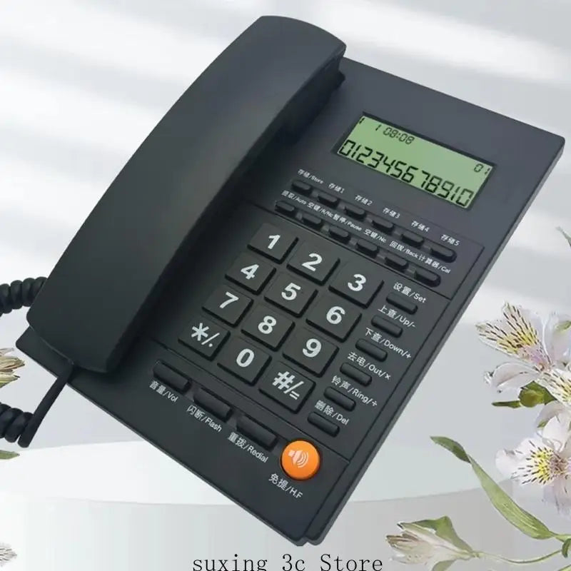 E8BE Landline Telephone Corded Phone CallerID Alarm Clock for Home/Hotel/Office Fixed