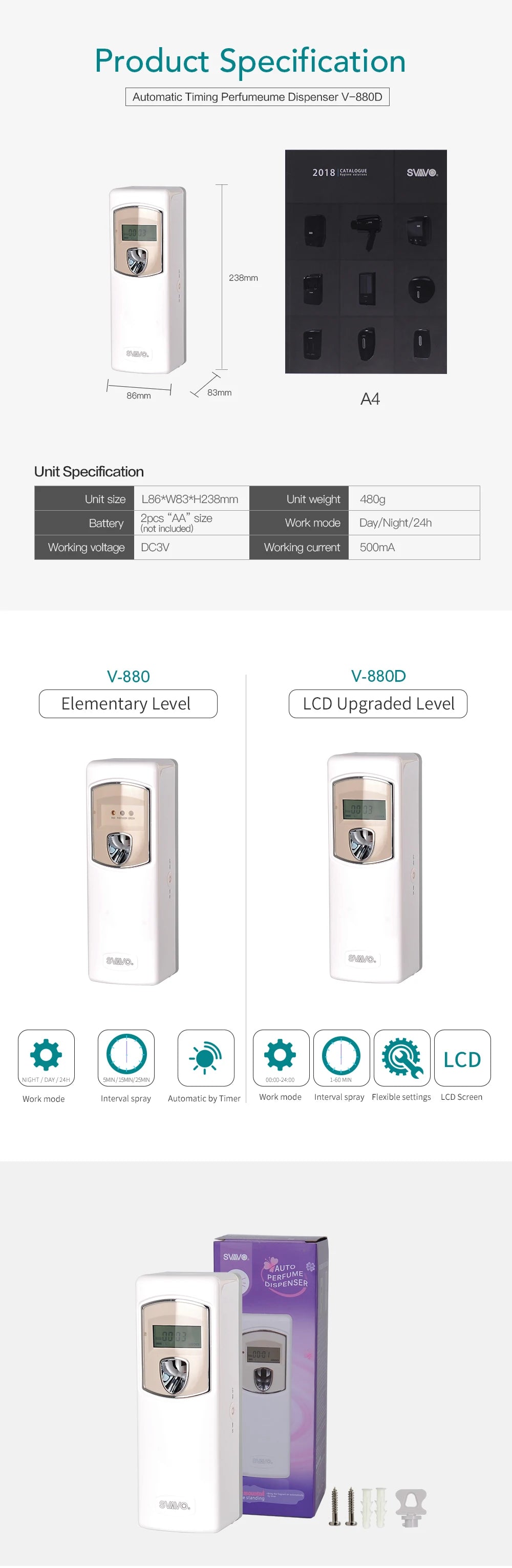 Intelligent Timing Aromatherapy Machine, Automatic Fragrance Diffuser , Toilet Deodorizer Smart Diffuser for Hotel