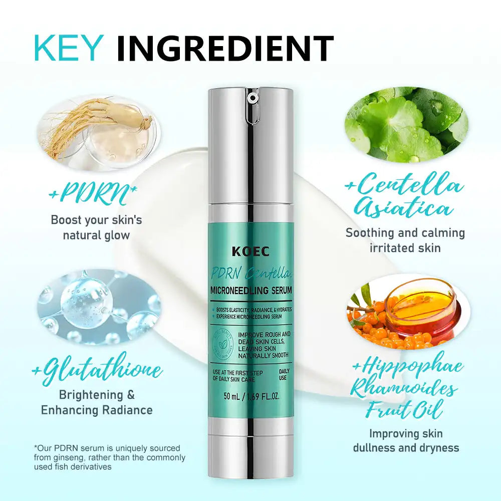 50ml KOEC PDRN Centella Microneedling Serum Moisturizing Brightening Smoothing Firming RefRefining Texture Glutathione Skin Care