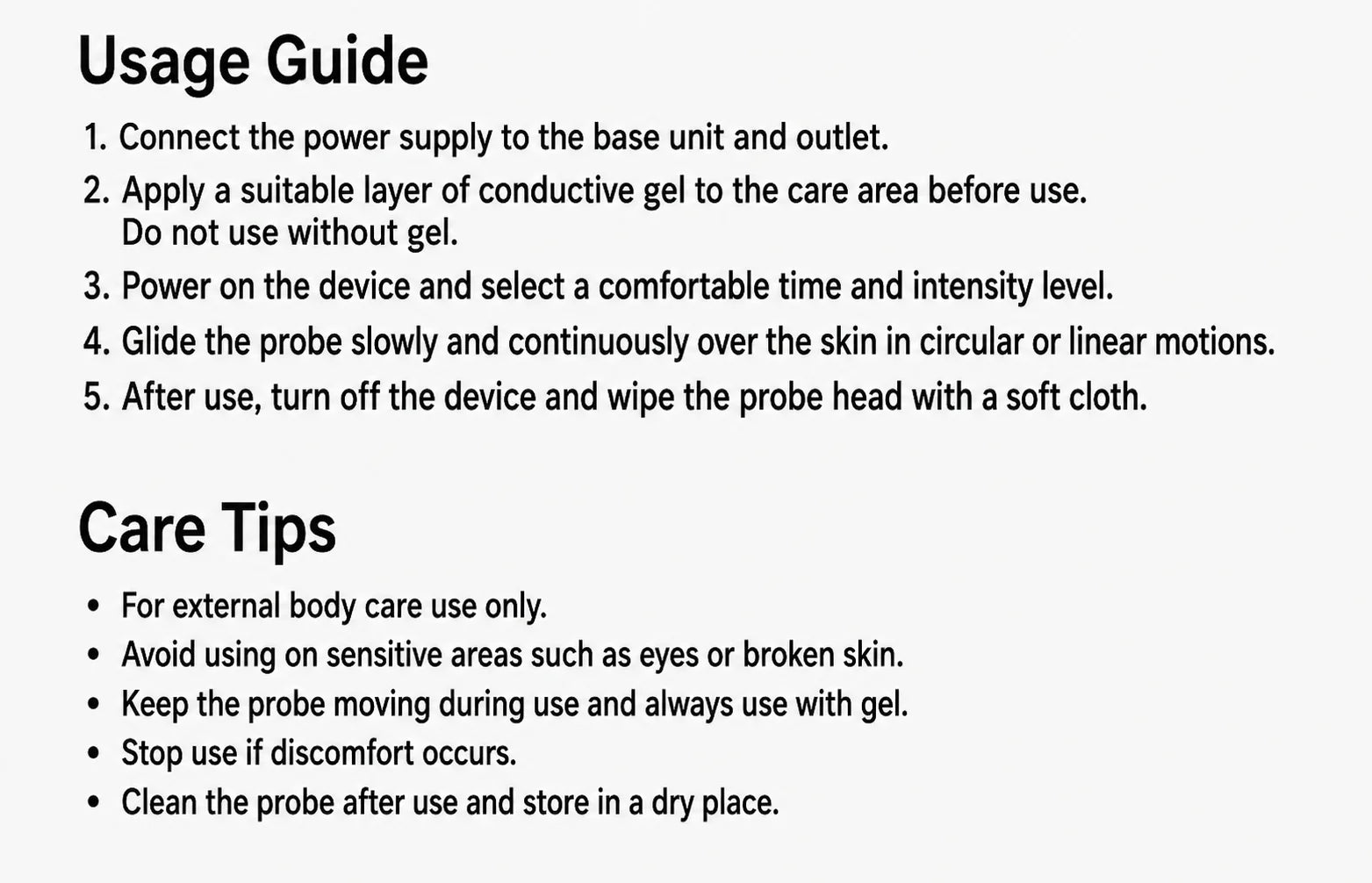 BEEMYI 1MHz Ultrasonic Massage Device Beauty Body Care Machine for Relaxation and Spa Use