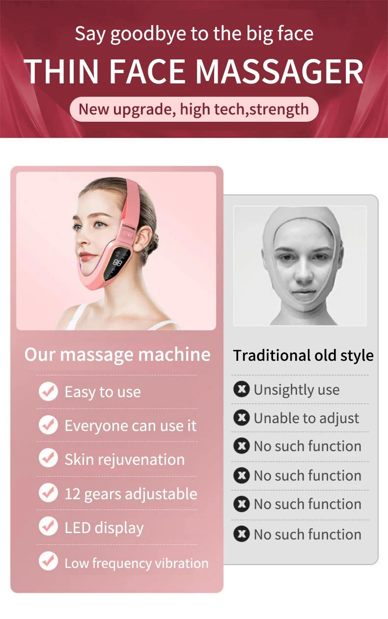 HOT NEW Lifting Massager Electric Facial Massager V-line Face Lifting Slimming Vibration Device Home Use Beauty Tool