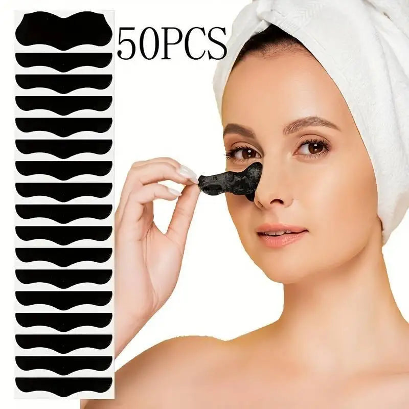 50Pcs Nose Blackhead Remover Mask Shrink Pore Acne Nose Deep Cleansing Skin Care