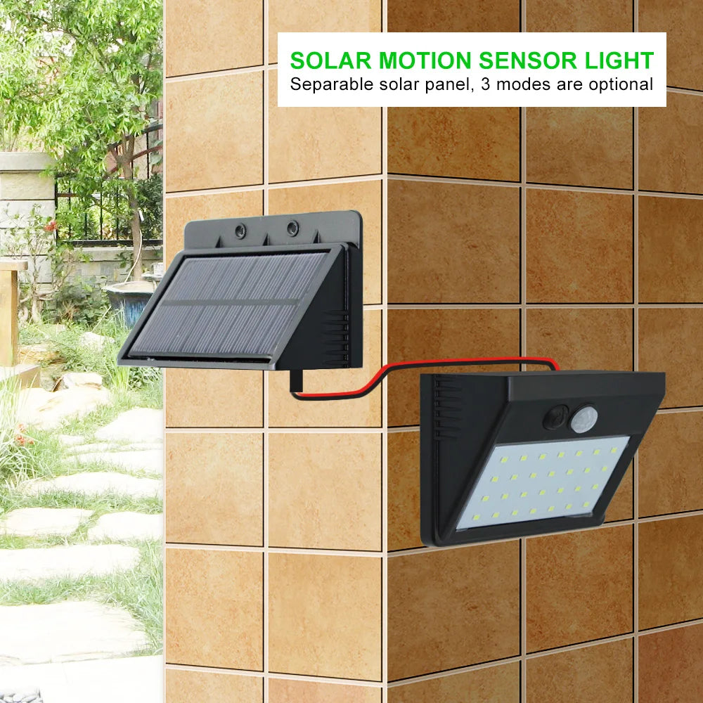 Solar LED Light Outdoor Waterproof PIR Motion Sensor Wall Lamp For Garden Fence Patio Sconce Emergency Lighting