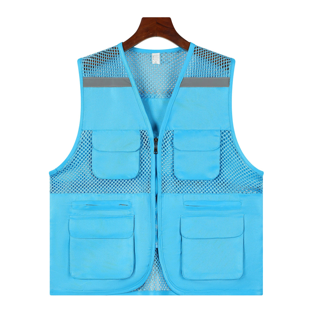 2026 Printing Logo Breathable Men's Summer Mesh Vest Photography Work Multi-Pockets Outdoors Journalist's Vest Sleeveless Vest