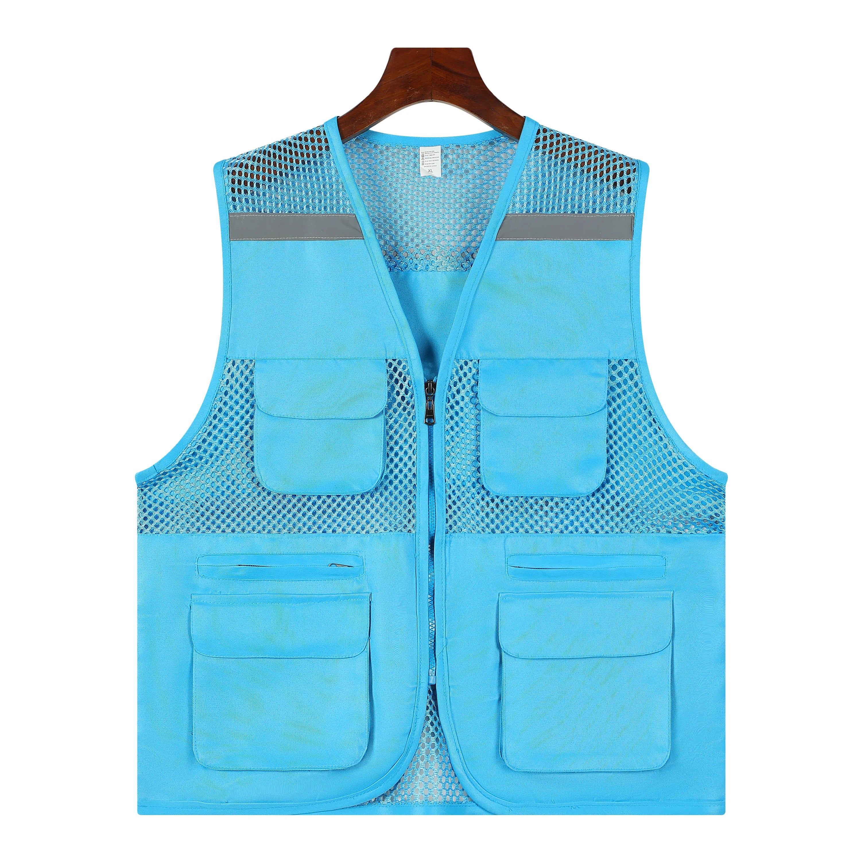 2026 Printing Logo Breathable Men's Summer Mesh Vest Photography Work Multi-Pockets Outdoors Journalist's Vest Sleeveless Vest