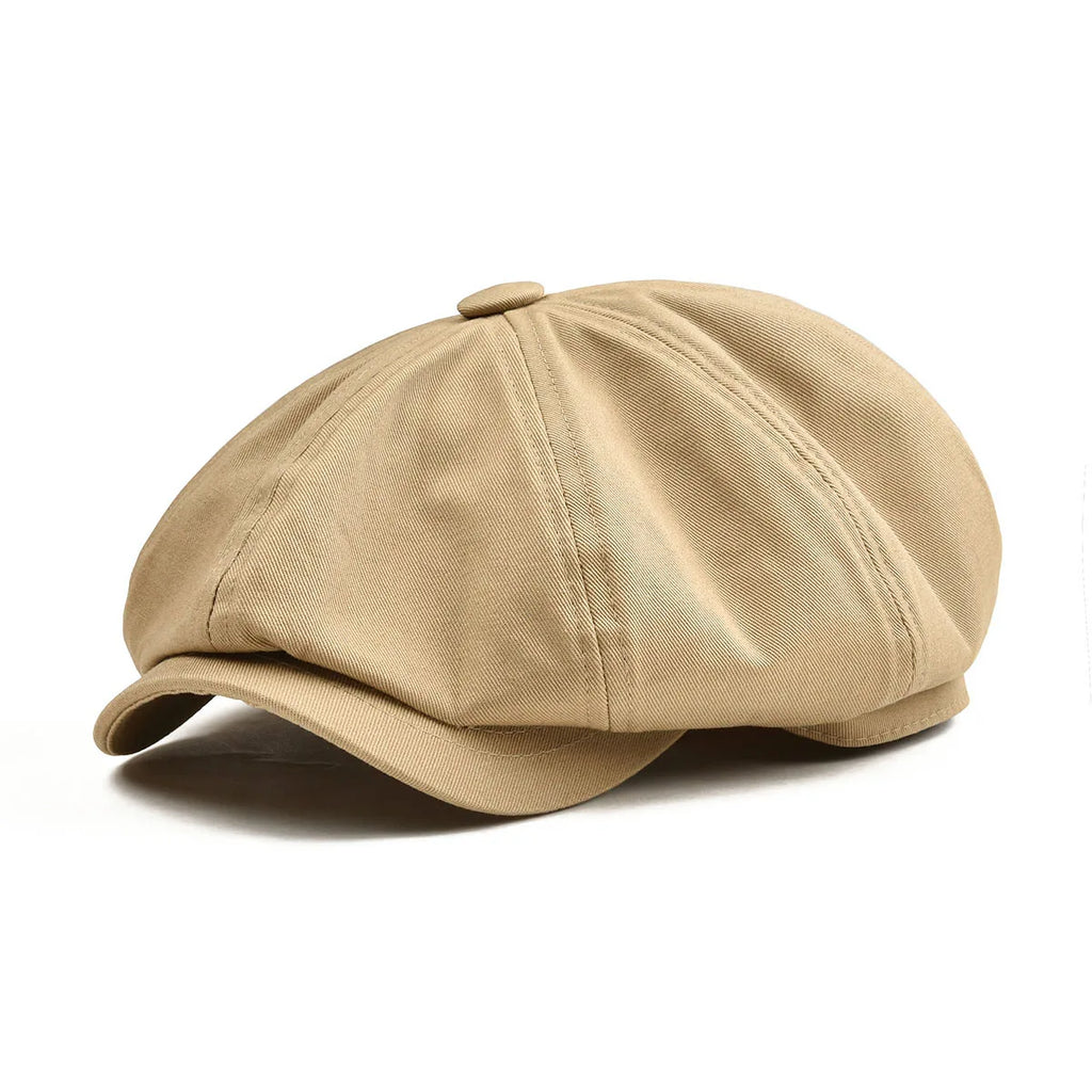 BOTVELA Men's Newsboy Cap Twill Cotton 8 Panel Hat Flat Ivy Cabbie Casual Baker Caps Gatsby Hat Retro Hats Boina Beret for Male