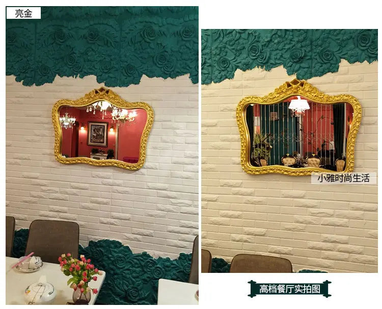 Bathroom Vanity Mirror Wall Unique European Creative Aesthetic Save Space Mirror Modern Simple Espejo Pared House Decoration