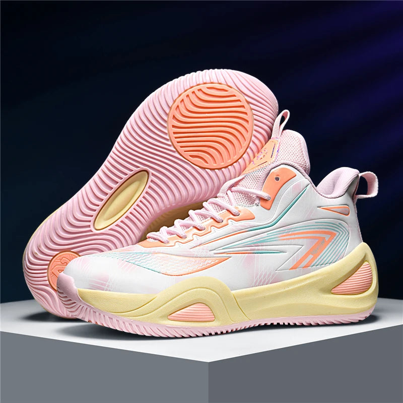 Men's Athletic Basketball Sneakers Breathable Cushioning Non-Slip Wearable Gym Training Running Shoes for Men And Women