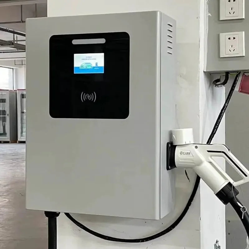 Wall-mounted DC Fast Charger 30kW EV Charging Pile with CCS2 / GBT for Office Building CE TUV Approved OEM Service Wholesale