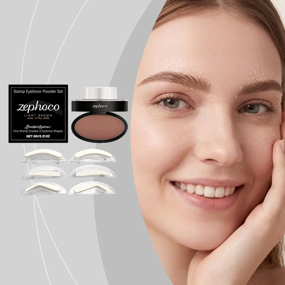 Makeup Tool Eye Brow Stamp Powder Stamp Tint Stencil Kit Cosmetics Professional Makeup Waterproof Eye Brow Stamp Lift Eyebrow