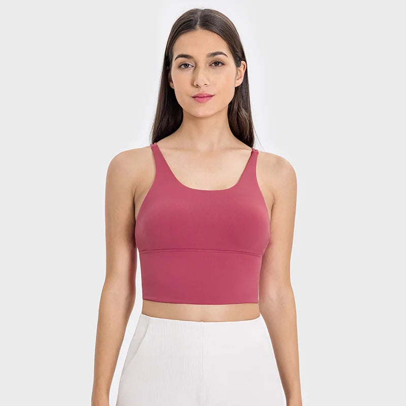 New Style Sports Bra: Shock-Absorbing, Sexy Open-Back, Thin-Strap Tank Top for Women's Yoga