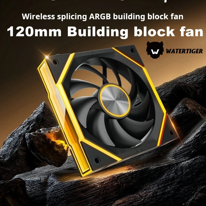 Guangchi V2 building block fan, 120mm case fan,12025 water-cooled fan, 5V ARGB light-emitting fan, convenient for combination.