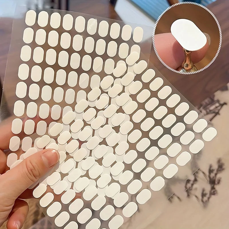 2pcs Nail Art Display Adhesive Tabs, Double-Sided Sticky Tape for False Nails Manicure Tip Holders, Clear Nail Stand Stickers