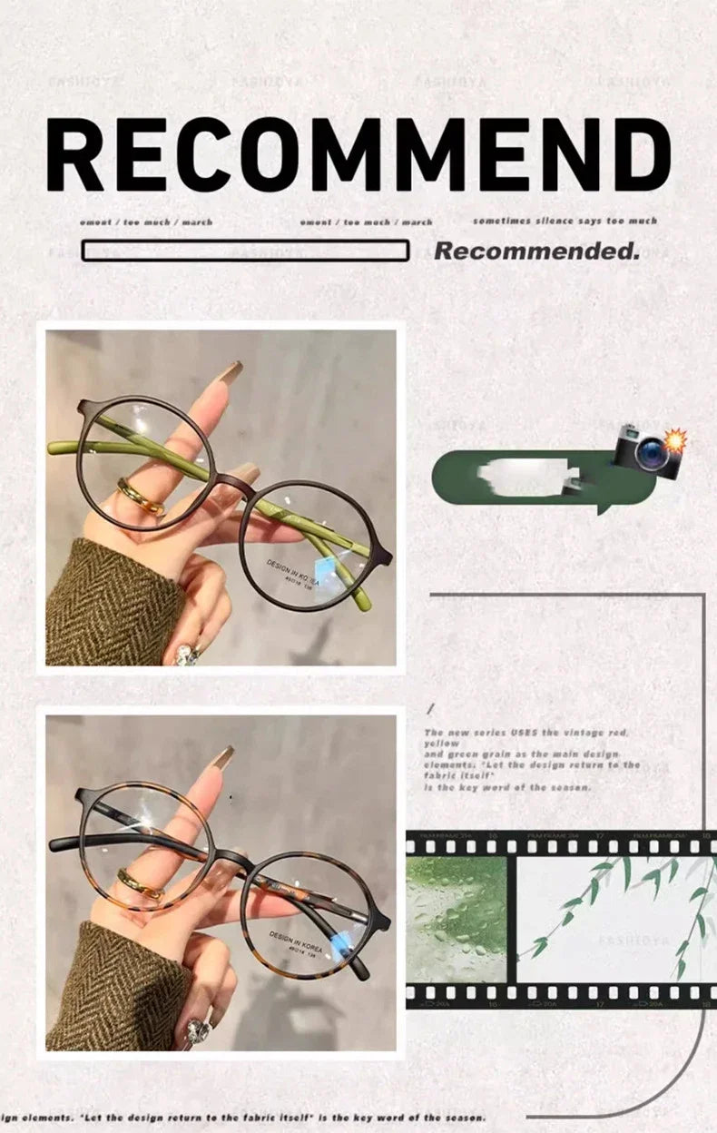 Women High Art Reading Glasses Ultra Light Fashion HD Presbyopia Eyeglasses Anti Blue Light Vintage Round Frame Men Eyewear
