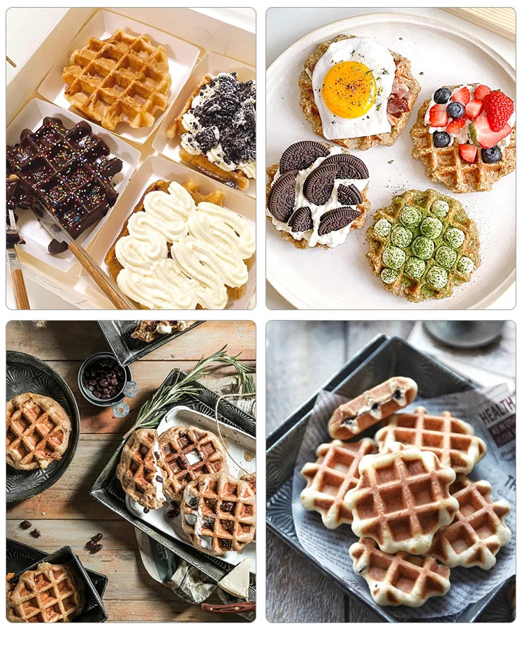 Croffle Maker Commercial Honeycomb Shape Waffle Making Machine Electric 4 Slice Square Waffle Maker