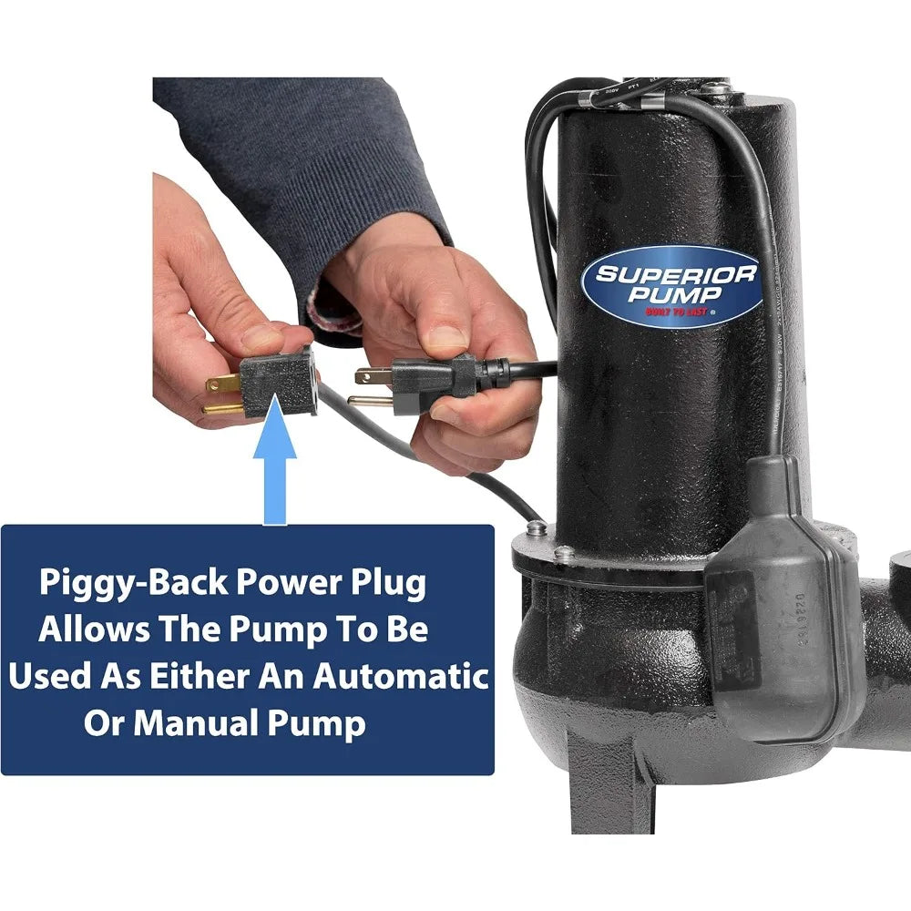 New Original Fast Shipping Cast Iron Tethered Float Switch Sewage Pump 1/2 HP