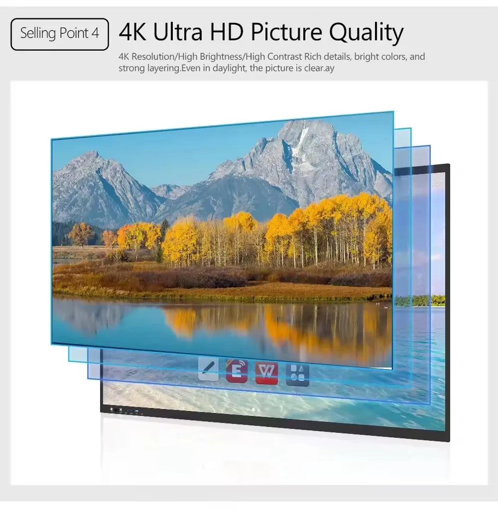 55 65 75 86 98 Inch Led Display Meeting Room Electronic Digital Interactive Smart Whiteboard Smart Board Interactive Whiteboard