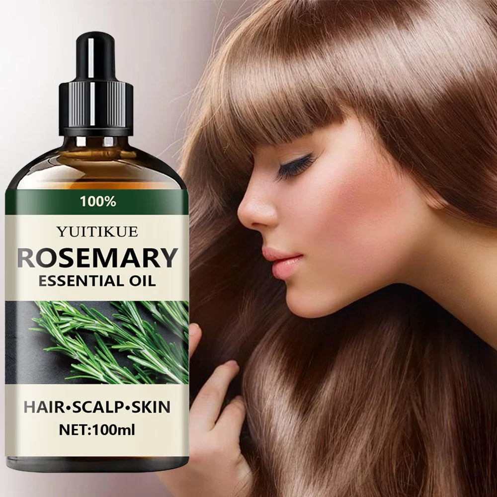 YUITIKUE 100% Rosemary Essential Oil | For Hair, Scalp & Skin Care, Natural Aromatherapy Oil 100ml