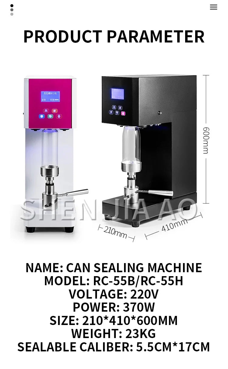 220V Can Sealing Machine Commercial Plastic Cans Automatic Beverage Sealing Machine Cup Milk Tea Equipment Complete