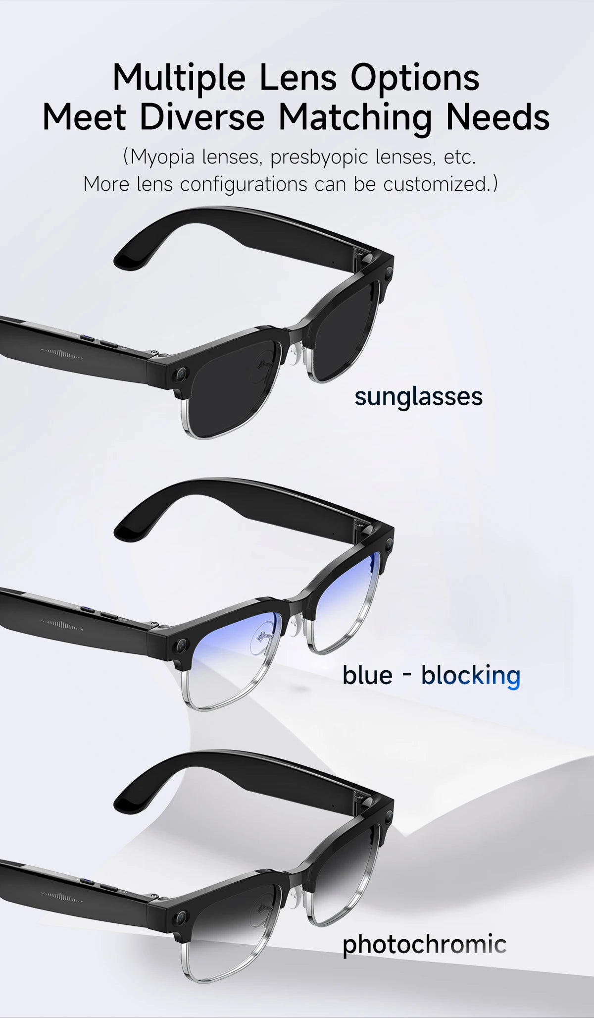 2026 New 4K HD 800W Pixel Dual-Camera Smart Glasses Men 1200P Video Recording AI Chat WIFI Transmission Translation Call Glasses
