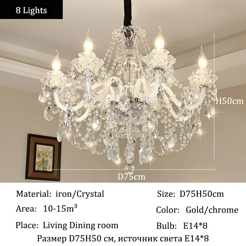 Luxury Living Room Decorate LED Ceiling Pendant Lights Indoor Hanging Lights Fixture Home Crystal Chandeliers Villa Lighting