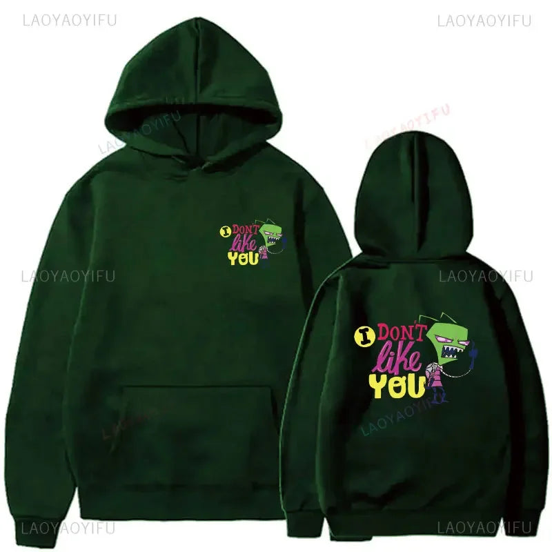 Happy Gir Classic Hip Hop Cool Thermal Hoodie Invader Zim Gaz Membrane Animated Leisure Tracksuit Autumn and Winter Fleeces
