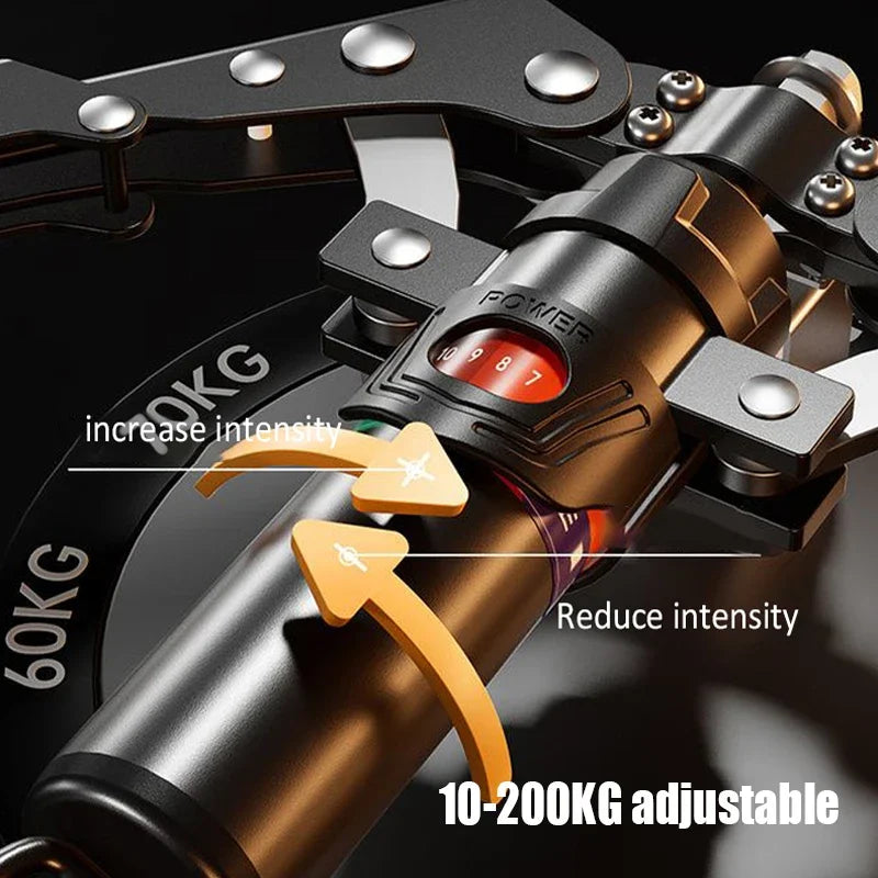 Arm Exerciser with Wheels Adjustable 22-440lb Hydraulic Arm Strengther Ab Wheel Chest Expander Abdominal Muscle Strength Trainer