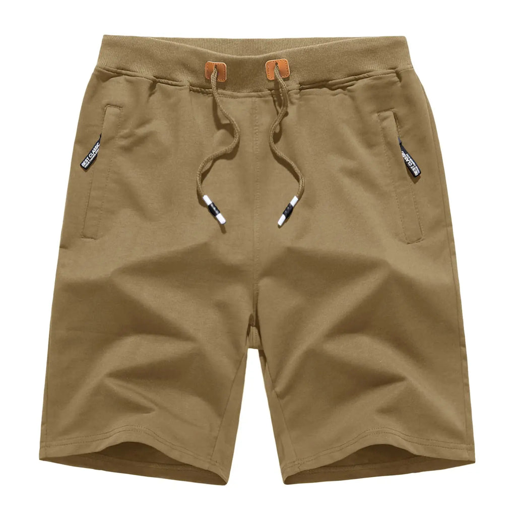 TACVASEN Summer Cotton Running Track Shorts Mens Casual Jogger Shorts Elastic Waist Athletic Workout Zipper Pockets Short Pants
