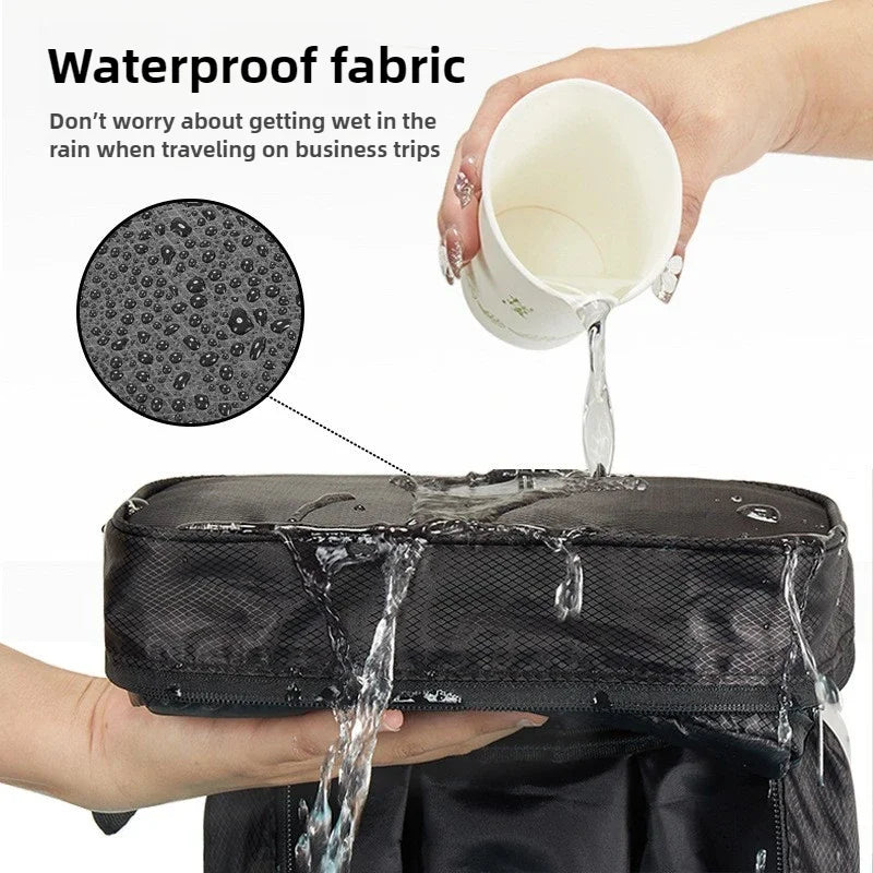 Multi-Functional Men's Travel Toiletry Bag: Compact Foldable Waterproof Organizer for Business Trip Camping Gear