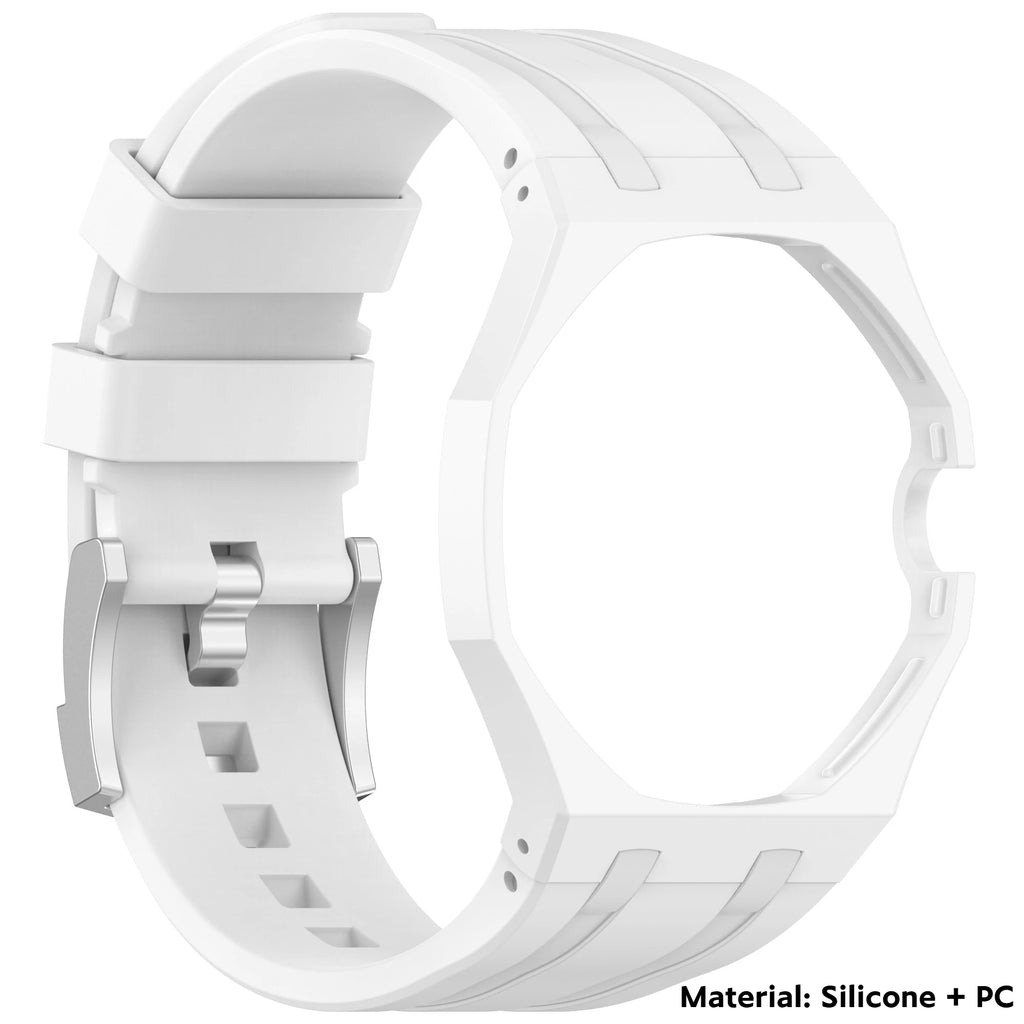 2 IN 1 PC Mod Kit Case Frame +Strap for Swatch AP Royal Pop Modification Integrated Silicone Matte Cover Bumper Band Accessories