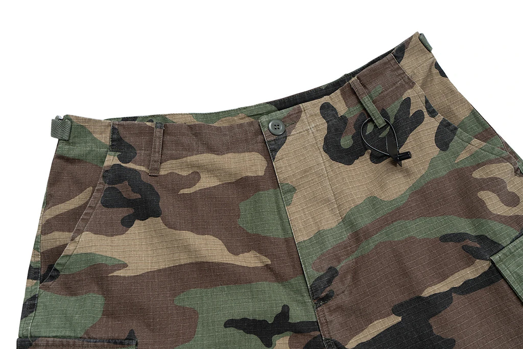 M65 Silhouette Camouflage Cargo Cropped Shorts for Men Wide Leg Patchwork Baggy Summer Shorts Oversized Loose Over Knee Pants