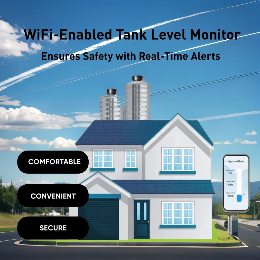 EPTTECH TLC2206 Tank Level Monitor Mobile Tuya Smart Life APP Wifi Ultrasonic Liquid Level Sensor Indoor Household Alarm